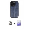 MARSİLYAN™- iPhone 16 Pro Max Kılıf Zirve Yansıma Serisi - Siyah Bilvis 5in1 5D Magic Hayalet Cam Ekran Koruyucu + PVD Metal Kamera Lens - GD