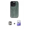 MARSİLYAN™- iPhone 16 Pro Max Kılıf Zirve Yansıma Serisi - Siyah Bilvis 5in1 5D Magic Hayalet Cam Ekran Koruyucu + PVD Metal Kamera Lens - GD