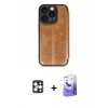 MARSİLYAN™- iPhone 16 Pro Max Kılıf Zirve Yansıma Serisi - Siyah Bilvis 5in1 5D Magic Hayalet Cam Ekran Koruyucu + PVD Metal Kamera Lens - GD