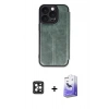 MARSİLYAN™- iPhone 16 Pro Max Kılıf Zirve Yansıma Serisi - Siyah Bilvis 5in1 5D Magic Hayalet Cam Ekran Koruyucu + PVD Metal Kamera Lens - SH