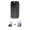 MARSİLYAN™- iPhone 16 Pro Max Kılıf Zirve Yansıma Serisi - Siyah Bilvis 5in1 5D Magic Hayalet Cam Ekran Koruyucu + Bilvis Titan Kamera Lens - SH