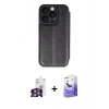 MARSİLYAN™- iPhone 16 Pro Max Kılıf Zirve Yansıma Serisi - Siyah Bilvis 5in1 5D Magic Hayalet Cam Ekran Koruyucu + Bilvis Titan Kamera Lens - GS