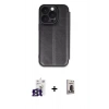 MARSİLYAN™- iPhone 16 Pro Max Kılıf Zirve Yansıma Serisi - Siyah Bilvis Hayalet Cam Ekran Koruyucu + Bilvis Titan Kamera Lens - TMGI