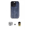 MARSİLYAN™- iPhone 16 Pro Max Kılıf Zirve Yansıma Serisi - Siyah Buffer Cam Ekran Koruyucu + Pers Alüminyum Kamera Lens - GI