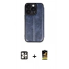 MARSİLYAN™- iPhone 16 Pro Max Kılıf Zirve Yansıma Serisi - Siyah Buffer Cam Ekran Koruyucu + PVD Metal Kamera Lens - GD