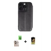 MARSİLYAN™- iPhone 16 Pro Max Kılıf Zirve Yansıma Serisi - Siyah Buffer Cam Ekran Koruyucu + Raze Metal Kamera Lens - NLGY
