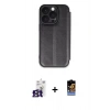 MARSİLYAN™- iPhone 16 Pro Max Kılıf Zirve Yansıma Serisi - Siyah Buffer Hayalet Cam Ekran Koruyucu + Bilvis Titan Kamera Lens - TMGI