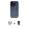 MARSİLYAN™- iPhone 16 Pro Max Kılıf Zirve Yansıma Serisi - Siyah Buffer Hayalet Cam Ekran Koruyucu + Pers Alüminyum Kamera Lens - GS