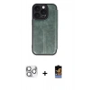 MARSİLYAN™- iPhone 16 Pro Max Kılıf Zirve Yansıma Serisi - Siyah Buffer Hayalet Cam Ekran Koruyucu + Pers Alüminyum Kamera Lens - GS