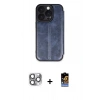 MARSİLYAN™- iPhone 16 Pro Max Kılıf Zirve Yansıma Serisi - Siyah Buffer Hayalet Cam Ekran Koruyucu + Pers Alüminyum Kamera Lens - GI