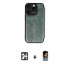 MARSİLYAN™- iPhone 16 Pro Max Kılıf Zirve Yansıma Serisi - Siyah Buffer Hayalet Cam Ekran Koruyucu + PVD Metal Kamera Lens - GS