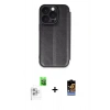 MARSİLYAN™- iPhone 16 Pro Max Kılıf Zirve Yansıma Serisi - Siyah Buffer Hayalet Cam Ekran Koruyucu + Raze Metal Kamera Lens - BZ