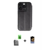MARSİLYAN™- iPhone 16 Pro Max Kılıf Zirve Yansıma Serisi - Siyah Buffer Hayalet Cam Ekran Koruyucu + Raze Metal Kamera Lens - SH