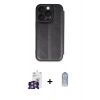 MARSİLYAN™- iPhone 16 Pro Max Kılıf Zirve Yansıma Serisi - Siyah Joko Magic 5D Cam + Gümüş Bilvis Titan Kamera Lens
