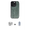 MARSİLYAN™- iPhone 16 Pro Max Kılıf Zirve Yansıma Serisi - Siyah Joko Magic 5D Cam + Gümüş Pers Alüminyum Kamera Lens