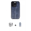MARSİLYAN™- iPhone 16 Pro Max Kılıf Zirve Yansıma Serisi - Siyah Joko Magic 5D Cam + Gümüş Pers Alüminyum Kamera Lens