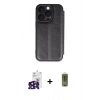 MARSİLYAN™- iPhone 16 Pro Max Kılıf Zirve Yansıma Serisi - Siyah Joko Magic 5D Hayalet Cam + Bilvis Titan Kamera Lens - SH