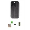 MARSİLYAN™- iPhone 16 Pro Max Kılıf Zirve Yansıma Serisi - Siyah Joko Magic 5D Hayalet Cam + Raze Metal Kamera Lens - CLTM