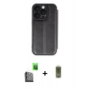 MARSİLYAN™- iPhone 16 Pro Max Kılıf Zirve Yansıma Serisi - Siyah Joko Magic 5D Hayalet Cam + Raze Metal Kamera Lens - SH