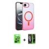 MARSİLYAN™- iPhone 16E Kılıf Ahenk Doku Özel Seri - Şeffaf 360 Full Body Arka Koruyucu + Raze Metal Kamera Lens - GS