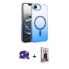MARSİLYAN™- iPhone 16E Kılıf Ahenk Doku Özel Seri - Siyah Bilvis Hayalet Cam Ekran Koruyucu + Bilvis Titan Kamera Lens - RW