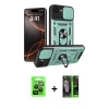 MARSİLYAN™- iPhone 16E Kılıf Ahenk Klasik - Şeffaf 360 Full Body Arka Koruyucu + Raze Metal Kamera Lens - SH