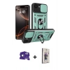 MARSİLYAN™- iPhone 16E Kılıf Ahenk Klasik - Siyah Bilvis 3D Cam Ekran Koruyucu + Bilvis Titan Kamera Lens - RW