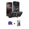 MARSİLYAN™- iPhone 16E Kılıf Ahenk Klasik - Siyah Bilvis Hayalet Cam Ekran Koruyucu + Bilvis Titan Kamera Lens - SH
