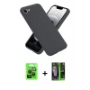 MARSİLYAN™- iPhone 16E Kılıf Ahenk Serisi - Şeffaf 360 Full Body Arka Koruyucu + Raze Metal Kamera Lens - SH