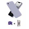 MARSİLYAN™- iPhone 16E Kılıf Ahenk Serisi - Siyah Bilvis 3D Cam Ekran Koruyucu + Bilvis Titan Kamera Lens - RW