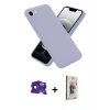 MARSİLYAN™- iPhone 16E Kılıf Ahenk Serisi - Siyah Bilvis 3D Cam Ekran Koruyucu + Bilvis Titan Kamera Lens - SH