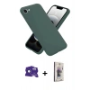 MARSİLYAN™- iPhone 16E Kılıf Ahenk Serisi - Siyah Bilvis 3D Cam Ekran Koruyucu + Bilvis Titan Kamera Lens - RW