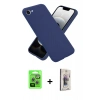 MARSİLYAN™- iPhone 16E Kılıf Ahenk Serisi - Siyah Bilvis 3D Cam Ekran Koruyucu + Raze Metal Kamera Lens - GS