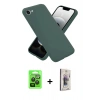 MARSİLYAN™- iPhone 16E Kılıf Ahenk Serisi - Siyah Bilvis 3D Cam Ekran Koruyucu + Raze Metal Kamera Lens - SH