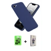 MARSİLYAN™- iPhone 16E Kılıf Ahenk Serisi - Siyah Bilvis 3D Cam Ekran Koruyucu + Raze Metal Kamera Lens - SH