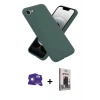MARSİLYAN™- iPhone 16E Kılıf Ahenk Serisi - Siyah Bilvis Hayalet Cam Ekran Koruyucu + Bilvis Titan Kamera Lens - BZ