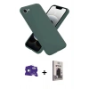 MARSİLYAN™- iPhone 16E Kılıf Ahenk Serisi - Siyah Bilvis Hayalet Cam Ekran Koruyucu + Bilvis Titan Kamera Lens - RW