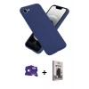 MARSİLYAN™- iPhone 16E Kılıf Ahenk Serisi - Siyah Bilvis Hayalet Cam Ekran Koruyucu + Bilvis Titan Kamera Lens - RW