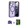 MARSİLYAN™- iPhone 16E Kılıf Akış Form - Şeffaf 360 Full Body Arka Koruyucu + Bilvis Titan Kamera Lens - BZ