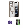MARSİLYAN™- iPhone 16E Kılıf Akış Form - Şeffaf 360 Full Body Arka Koruyucu + Bilvis Titan Kamera Lens - BZ