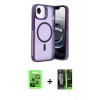 MARSİLYAN™- iPhone 16E Kılıf Akış Form - Şeffaf 360 Full Body Arka Koruyucu + Raze Metal Kamera Lens - GS