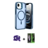 MARSİLYAN™- iPhone 16E Kılıf Akış Form - Şeffaf 360 Full Body Arka Koruyucu + Bilvis Titan Kamera Lens - RW