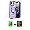 MARSİLYAN™- iPhone 16E Kılıf Akış Form - Şeffaf 360 Full Body Arka Koruyucu + Raze Metal Kamera Lens - SH