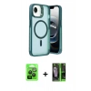 MARSİLYAN™- iPhone 16E Kılıf Akış Form - Şeffaf 360 Full Body Arka Koruyucu + Raze Metal Kamera Lens - SH