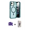 MARSİLYAN™- iPhone 16E Kılıf Akış Form - Siyah Bilvis 3D Cam Ekran Koruyucu + Bilvis Titan Kamera Lens - SH
