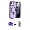 MARSİLYAN™- iPhone 16E Kılıf Akış Form - Siyah Bilvis 3D Cam Ekran Koruyucu + Bilvis Titan Kamera Lens - SH