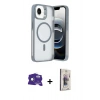MARSİLYAN™- iPhone 16E Kılıf Akış Form - Siyah Bilvis 3D Cam Ekran Koruyucu + Bilvis Titan Kamera Lens - RW