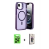 MARSİLYAN™- iPhone 16E Kılıf Akış Form - Siyah Bilvis 3D Cam Ekran Koruyucu + Raze Metal Kamera Lens - SH