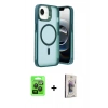 MARSİLYAN™- iPhone 16E Kılıf Akış Form - Siyah Bilvis 3D Cam Ekran Koruyucu + Raze Metal Kamera Lens - SH