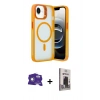 MARSİLYAN™- iPhone 16E Kılıf Akış Form - Siyah Bilvis Hayalet Cam Ekran Koruyucu + Bilvis Titan Kamera Lens - BZ